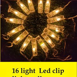 SPARK WORLD Yellow Photo Clip String Lights image 2
