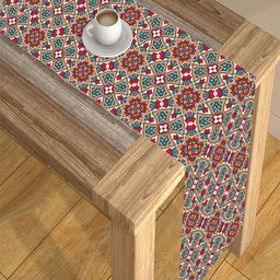 AEROHAVEN Red Printed 4 Seater Poly Matte Table Runners-35