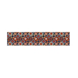 AEROHAVEN Red & Navy-Blue Printed Rectangular 4 seater Poly Matte Table Runner image 4