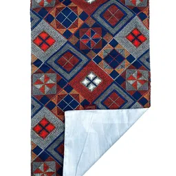 AEROHAVEN Red & Navy-Blue Printed Rectangular 4 seater Poly Matte Table Runner image 3