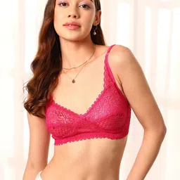 Clovia Non-Padded Non-Wired Full Coverage Lace Bra BR0224P1432B image 1