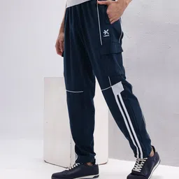 HRX by Hrithik Roshan Men Lifestyle Contrast Piping Detail Cargo-Style Track pants-image-31