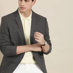 INVICTUS Men Notched Lapel Slim Fit Single-Breasted Blazer-53