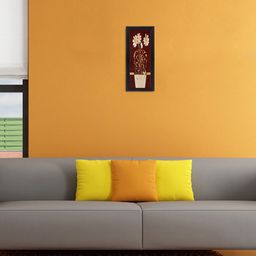 eCraftIndia Multicoloured Flower Pot UV Wall Art-image-98