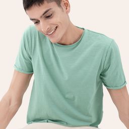 DaMENSCH Men Raw Edge Premium Cotton Regular Fit T-Shirt-picture-1