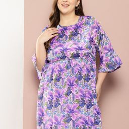 Sztori Plus Size Printed Bell Sleeve Mini Dress-image-47