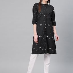 W Women Printed Pure Cotton Straight Kurta-image-96