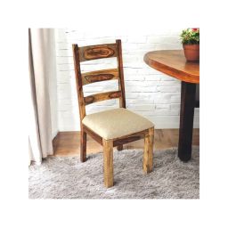 Ikiriya Sheesham Wood Accent Dining Chair In Teak Finish (1 Year Warranty)-picture-15