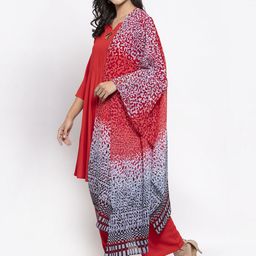 Jompers Red & Grey Printed Dupatta image 3