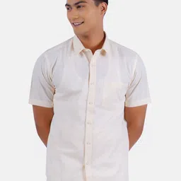 Ramraj Men Cream-Coloured Pure Cotton Casual Shirt-13
