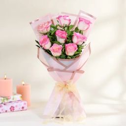 Pink Paradise Roses Bouquet-image-2