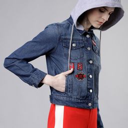 Tokyo Talkies Women Blue Solid Jacket-image-74