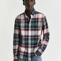 GANT Men Button-Down Archieve Oxford Checked Cotton Red Shirt-12