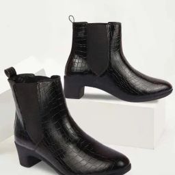Fausto Women's Black Chelsea Boots-image-94