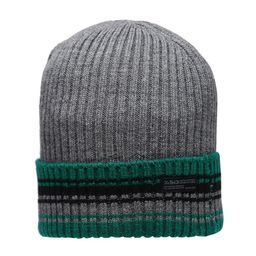 513 Men Grey Melange & Green Beanie-54