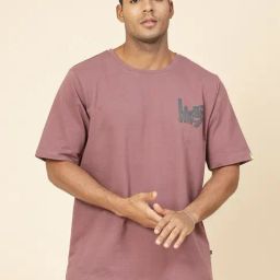 Rigo Men Mauve Terry Oversized Printed T-shirt-image-9