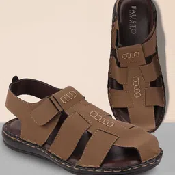 FAUSTO Men Brown Fisherman Sandals-image-98