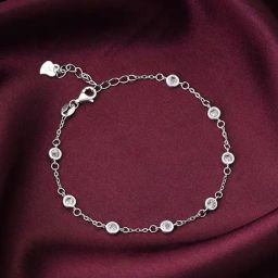GIVA 925 Sterling Silver Connected by Circles Bracelet Adjustable For Women-image-50