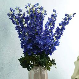 Pure Home and Living Dark Blue Plastic Artificial Delphinium Spray Flower Stem-image-2