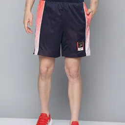 Reebok Classic Men Navy Blue Colourblocked TS BBall Sports Shorts-image-71