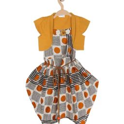 Peppermint Kids Multicolor Printed Dress with Shrug-picture-39