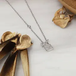 Praavy 92.5 Sterling Silver Lock and Key Necklace for Women-image-24