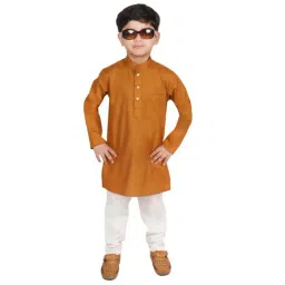 SG Yuvraj Kids Yellow & White Solid Kurta with Pyjama-image-89