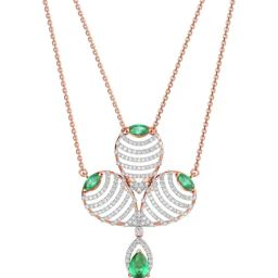 Joyalukkas 18k (750) Purity Rose Gold Connected Dewdrop Beauty Diamond Pendant-image-86