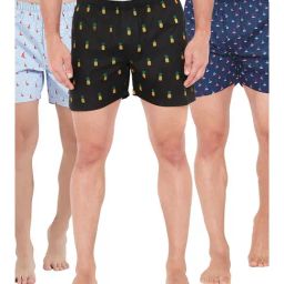 XYXX Blue & Black Printed Cotton Boxers (Pack Of 3)-image-30