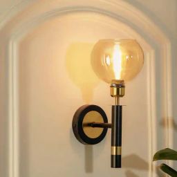 Kapoor E Illuminations Roma Black & Brass Metal Single Light Wall Lamp-image-23
