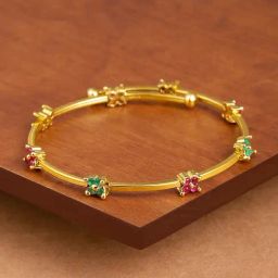 Zaveri Pearls Gold Tone Cubic Zirconia Contemporary Style Kada-ZPFK9435-78