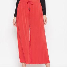 Camey Women Red Solid Straight Palazzos-picture-39