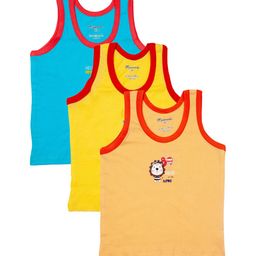 Zoom Minimondo Infants Boys Pack Of 3 Multicoloured Solid Innerwear Vests INF.205(2)--50