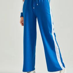 Cover Story Blue Regular Fit Drawstring Trousers-image-90