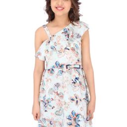 Cutecumber Kids Blue Printed Dress-image-66