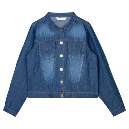 Budding Bees Kids Blue Solid Full Sleeves Jacket-image-40