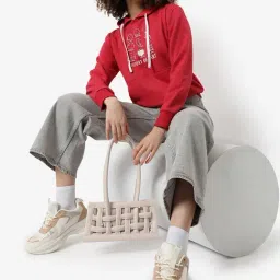 Campus Sutra Red Cotton Graphic Print Sweatshirt-image-67