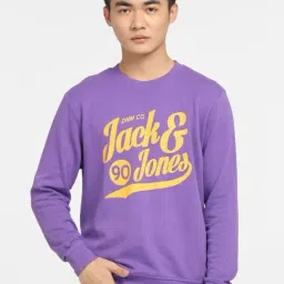 Jack & Jones Purple Regular Fit Printed Sweatshirt-image-50