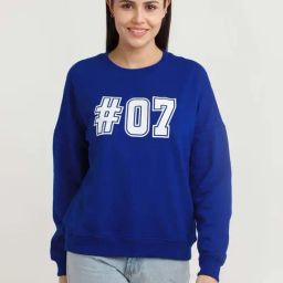 Zink London Blue Blended Printed Sweatshirt-image-82