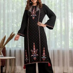 Rustorange Black Printed Straight Kurta-image-50
