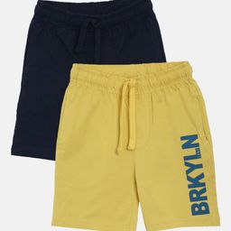 3PIN Boys Navy Pack Of 2 Printed Regular Fit Regular Shorts-16