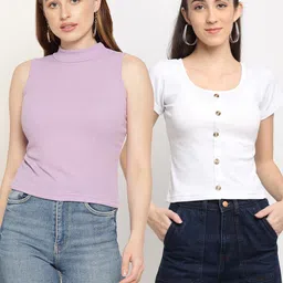 Miaz Lifestyle Pack Of 2 Cotton Tops-image-97