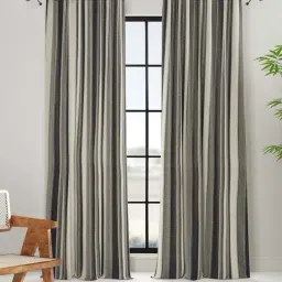 Fabindia Grey & Beige Cotton 5 Ft. Window Curtain-37