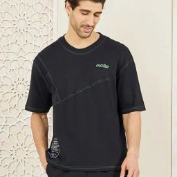 Styli Black Relaxed Fit Printed Cotton Oversized T-Shirt-picture-38