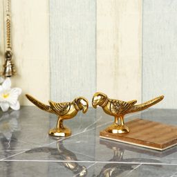 CraftVatika Gold-Toned Handcarfted Parrot Showpiece-image-77