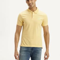 Levi's Yellow Cotton Slim Fit Polo T-Shirt-image-90