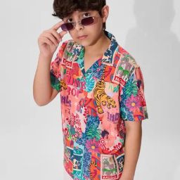The Souled Store Boys Pink Jungle Book Wild At Heart Young Shirt-image-31