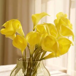 Pure Home and Living Yellow Plastic Calla Lily Artificial Flower Stem-23