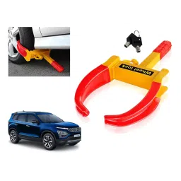 Auto Pearl Claw Type Adjustable Anti Theft Yellow, Red Wheel Clamp Lock for Tata Safari Dicor 2007-image-70