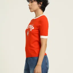 Only Red Graphic Print T-Shirt image 4